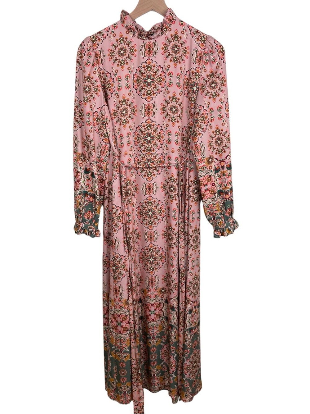Boden Mariam Silk Blend Maxi Dress US Size 6 Old Rose Intricate Tapestry Pink - Picture 13 of 14